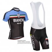 2014 Fietsshirt Bianchi Zwart en Blauw