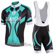 2016 Fietsshirt Bianchi Zwart en Azuur