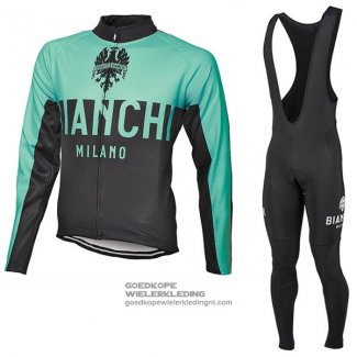 2017 Fietsshirt Bianchi Milano ML Lange Mouwen Groen en Zwart