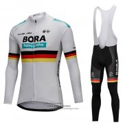 2018 Fietsshirt Bora Campioni Belgie Lange Mouwen Wit
