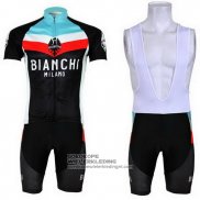 2013 Fietsshirt Bianchi Zwart en Lichtblauw