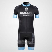 2012 Fietsshirt Bianchi Zwart en Lichtblauw