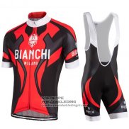 2016 Fietsshirt Bianchi Zwart en Rood