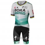 2020 Fietsshirt UCI Wereldkampioen Bora Wit Groen Korte Mouwen en Koersbroek