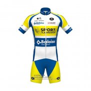 2021 Fietsshirt Sport Vlaanderen-Baloise Blauw Wit Geel Korte Mouwen en Koersbroek