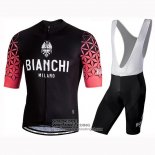 2019 Fietsshirt Bianchi Milano Conca Zwart Rood Korte Mouwen en Koersbroek