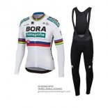 2020 Fietsshirt UCI Wereldkampioen Bora Wit Lange Mouwen en Koersbroek