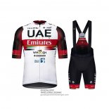 2021 Fietsshirt UAE Zwart Wit Rood Korte Mouwen en Koersbroek