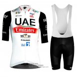 2023 Fietsshirt UAE Zwart Wit Korte Mouwen en Koersbroek