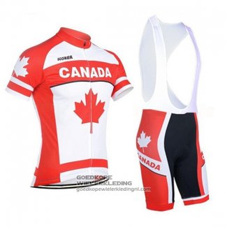 2018 Fietsshirt Canada Oranje en Wit