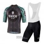 2020 Fietsshirt Bianchi Zwart Groen Korte Mouwen en Koersbroek