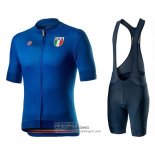 2020 Fietsshirt Italie Blauw Korte Mouwen en Koersbroek