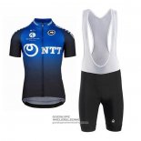2020 Fietsshirt Ntt Pro Cycling Blauw Zwart Korte Mouwen en Koersbroek
