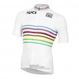 2020 Fietsshirt UCI Wit Multicolore Korte Mouwen en Koersbroek
