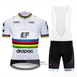 2019 Fietsshirt UCI Wereldkampioen Ef Education First Wit Korte Mouwen en Koersbroek