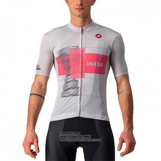 2021 Fietsshirt Giro D'italie Wit Roze Korte Mouwen en Koersbroek