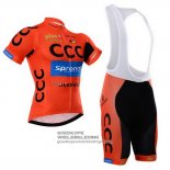 2015 Fietsshirt CCC Zwart en Oranje