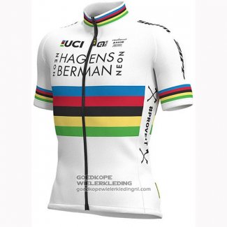 2019 Fietsshirt UCI Wereldkampioen Androni Giocattoli Wit Korte Mouwen en Koersbroek