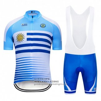 2019 Fietsshirt Uruguay Blauw Wit Korte Mouwen en Koersbroek