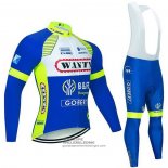2021 Fietsshirt Wanty-gobert Cycling Team Blauw Wit Geel Lange Mouwen en Koersbroek